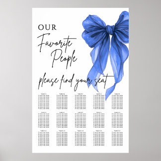 Poster Our Favorite People Bow Wedding Seating Chart
