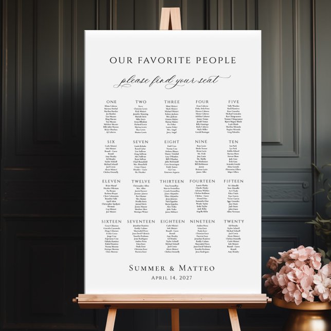Poster Our favorite people up to 20 tables seating plan (Criador carregado)