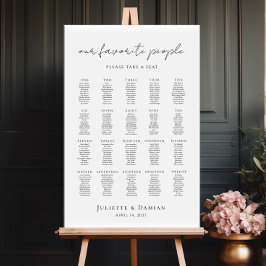 Poster Our favorite people up to 20 tables seating plan