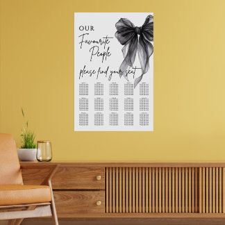 Poster Our Favourite People Bow Wedding Seating Chart