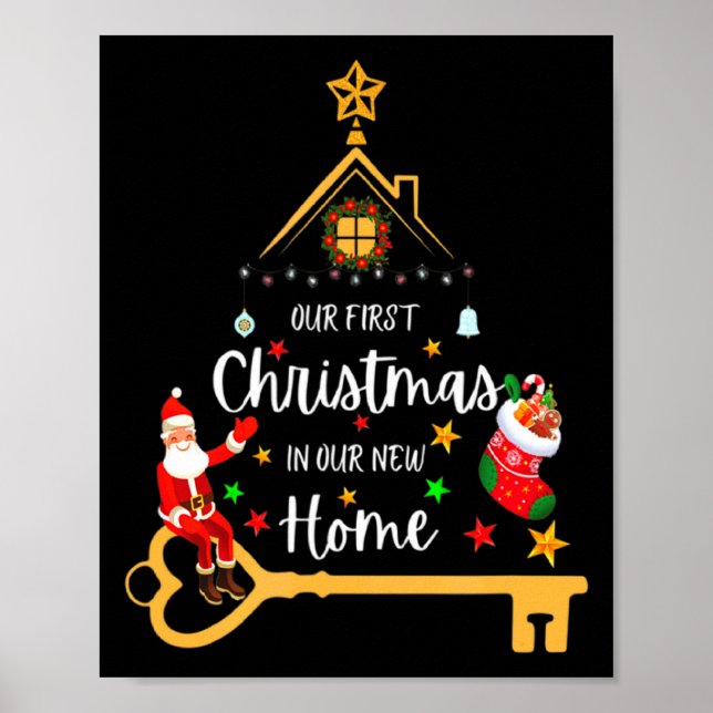 Poster Our First Christmas In Our New Home Xmas  (Frente)