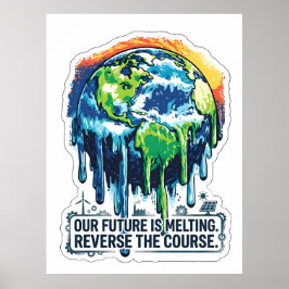 Poster Our Future is Melting | Global Warming Awareness