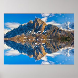 Poster Our God is Awesome mountain photo print