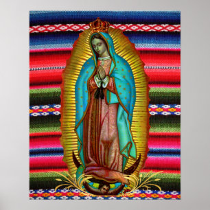 Poster Our Lady of Guadalupe Virgin Mary Zarape Catholic