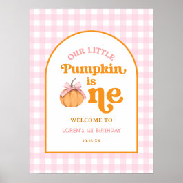Poster Our Little Pumpkin Girl 1st Birthday Welcome