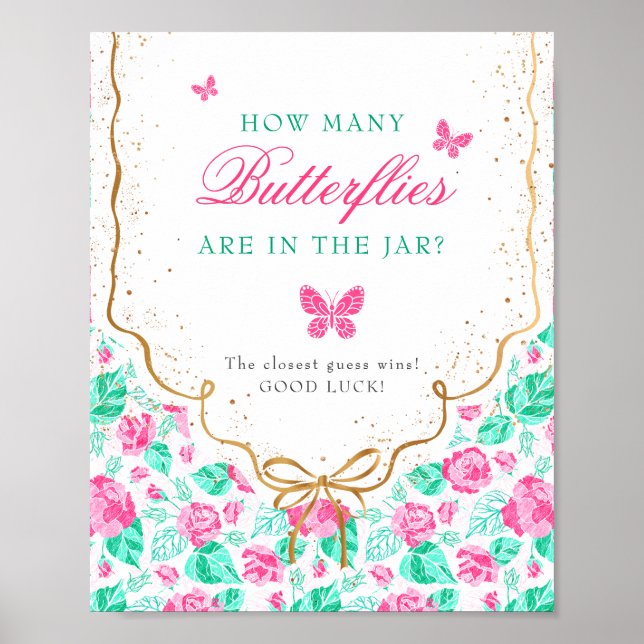 Poster Our Lovely One Baby Shower Game Sign (Frente)