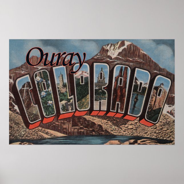 Poster Ouray, ColoradoLarge - Letra ScenesOuray, CO (Frente)