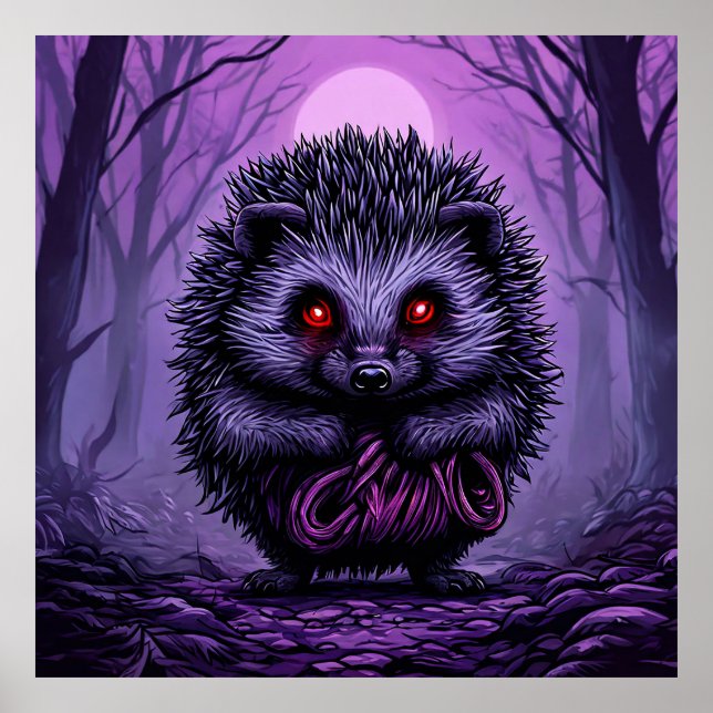 Poster ouriço Misterioso Floresta Assustadora de Hallowee (Frente)