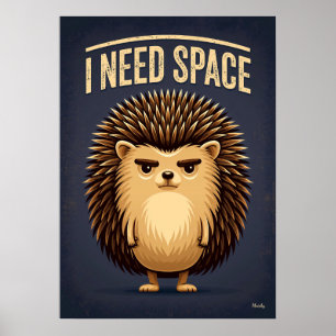 Poster Ouriço 'Preciso de Espaço' – Personagem de Desenho