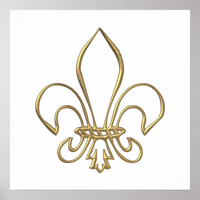 Poster Ouro "3-D" Fleur-de-lis (Frente)