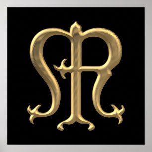 Poster Ouro "3-D" Símbolo da Virgem Maria