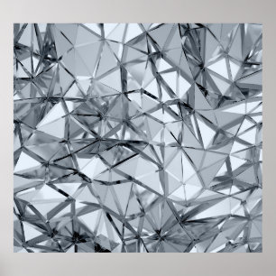 Poster Ouro 3D Metal: Fundo Geométrico