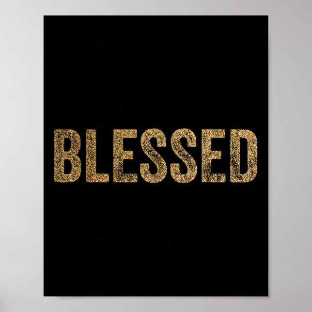Poster Ouro Abençoado Para Espiritual E Motivação (Frente)