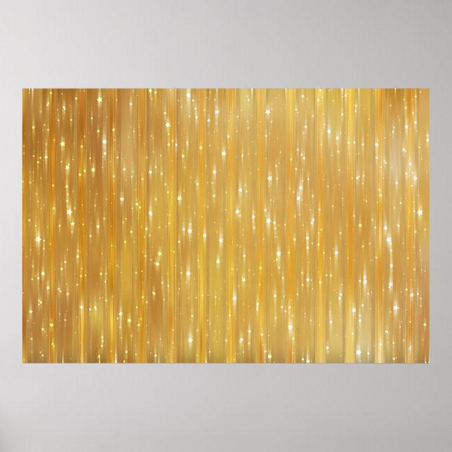 Poster Ouro abstrato brilhante com brilho (Frente)