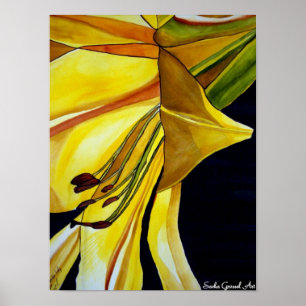 Póster Ouro Amarelo Lily Arte original