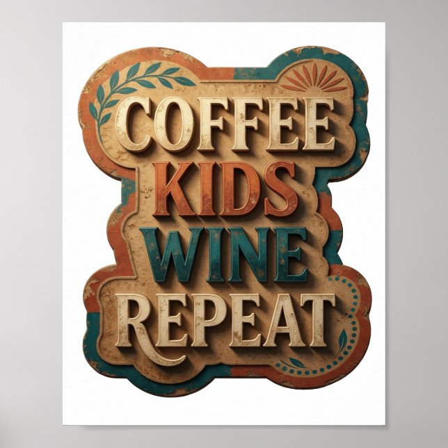 Poster Ouro Ariscado CAFÉ CRIANÇAS VINHO REPITA (Frente)