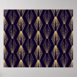 Poster Ouro art Deco Pattern. Escuro azul escuro<br><div class="desc">Ouro art Deco Pattern. Fundo azul escuro sem aspecto. Serve de escala ou enfeite. Design geométrica minimalista. Linhas de safra. Motivos dos anos 1920-30. Ilustração de vintagem de luxo, deco, 1920, fundo, design, geométrico, ouro, padrão, linha, vintage, 1930, 20, 30, abstrato, clássico, cruz nítida, escura, decoração, decoração, retrocesso, ilustração, ilustração,...</div>