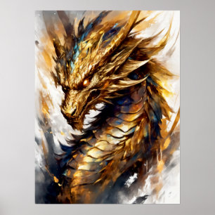 Poster Ouro Blaze: A fúria do Abstrato Dragão