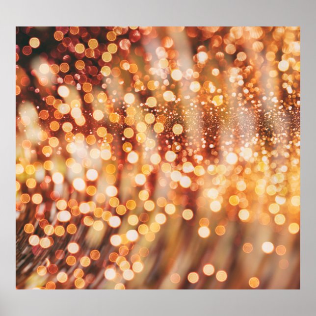 Poster Ouro Bokeh: Reprodução De Luz Vintage (Frente)
