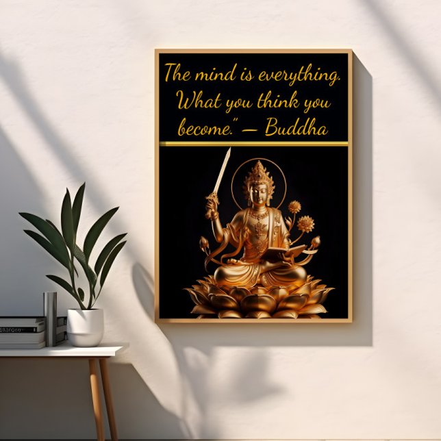 Poster Ouro Buda no trono de lótus (Criador carregado)