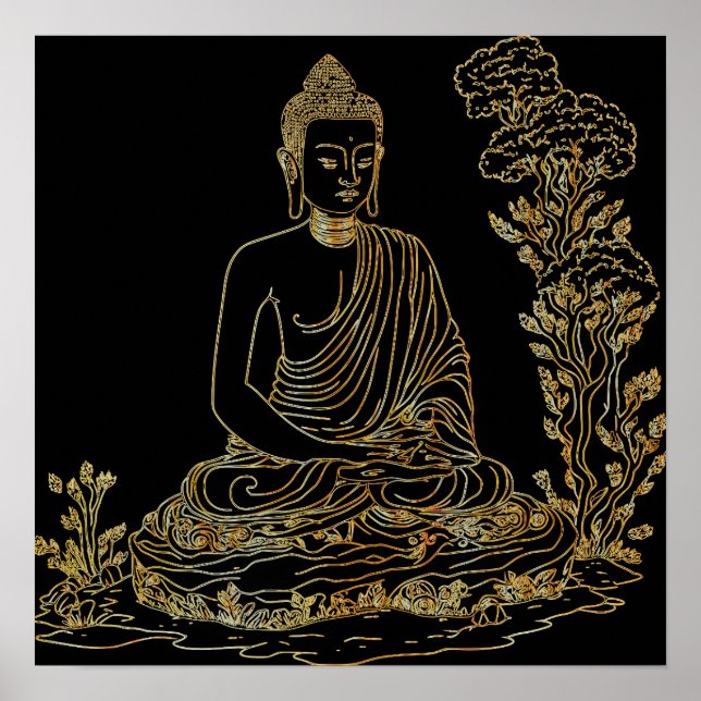 Poster Ouro Buddha (Frente)