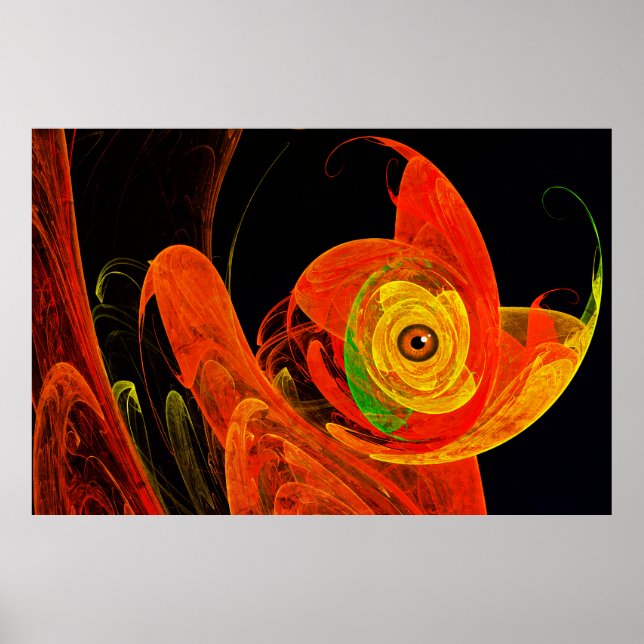 Poster Ouro Chameleon na Arte Fractal Dawn (Frente)