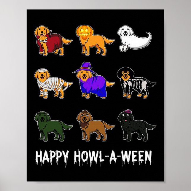Poster Ouro de diversão Cachorro do Reitor Feliz Hallowee (Frente)
