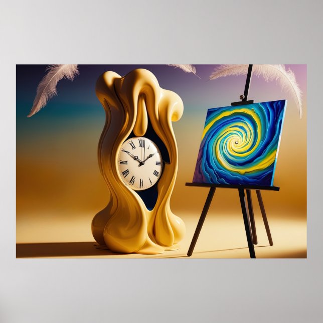 Poster Ouro de Dreamlike Time Fantasy Landscape Art (Frente)