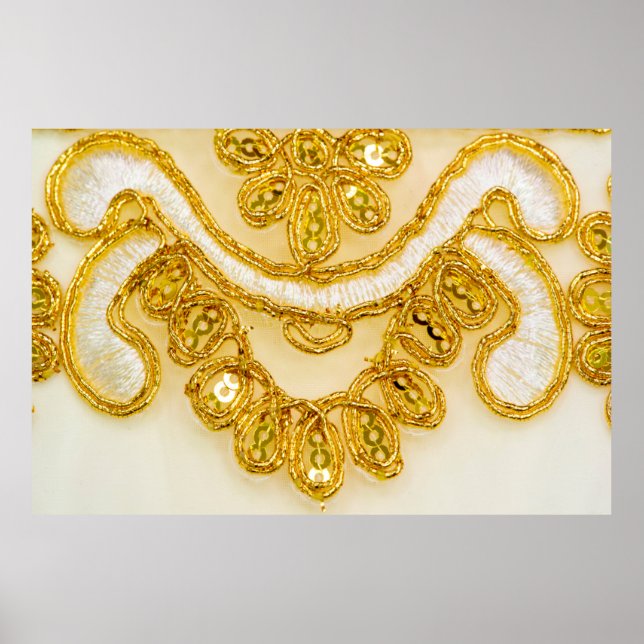 Poster Ouro de faixa amarela de renda. Textura de fundo,  (Frente)