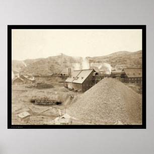 Póster Ouro de Homestake na cidade SD 1899 da ligação