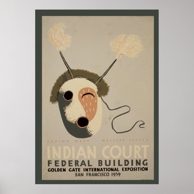 Poster Ouro de Máscara Eskimo do Tribunal Federal do Índi (Frente)