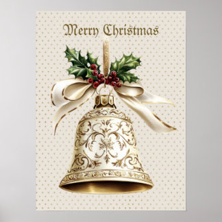 Poster Ouro de Natal Shiny Stars Green Folhas