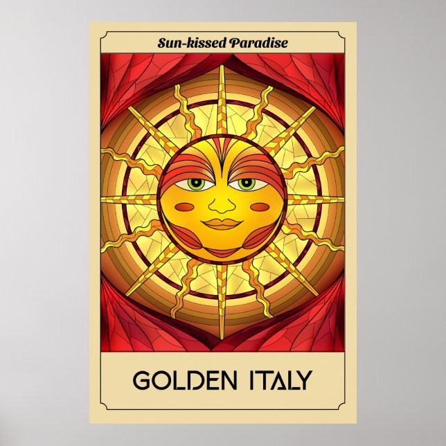 Poster Ouro de Paraíso com beijos solares Itália (Frente)