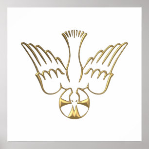 Póster Ouro do Símbolo Espírito Santo