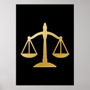 Poster Ouro do Tema da Lei de Justiça