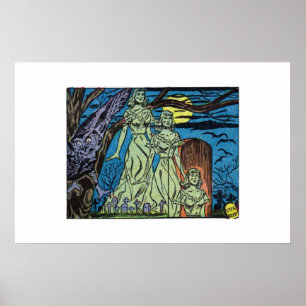 Poster ouro dos anos 40 histórias em quadrinhos de colhei