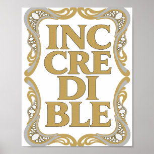 Poster Ouro Edgy INCREDÍVEL Design Ousado