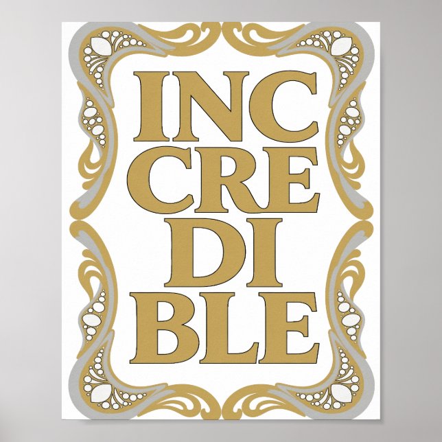 Poster Ouro Edgy INCREDÍVEL Design Ousado (Frente)
