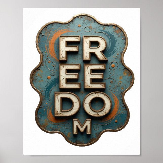 Poster Ouro Edgy LIBERDADE (Frente)