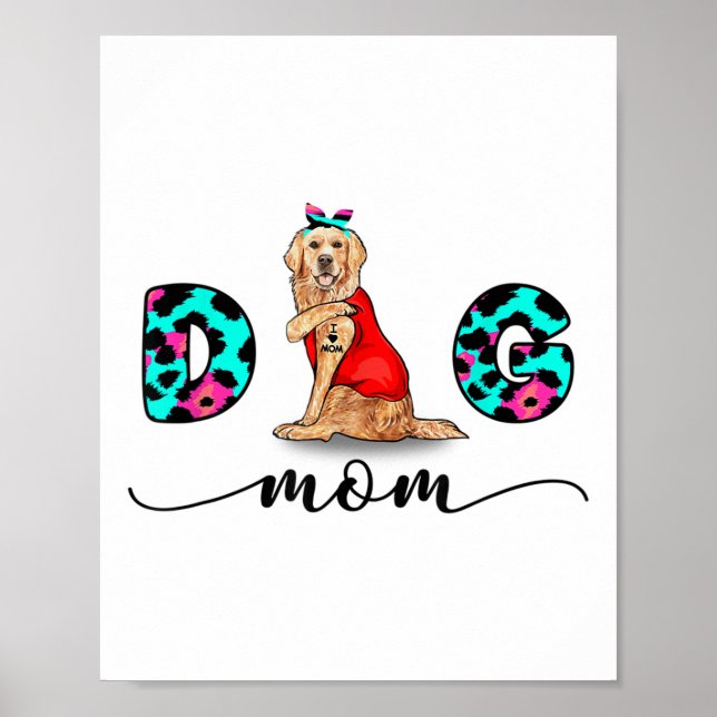 Poster Ouro Engraçado Tatuagem De Retriever Eu Te Amo Cac (Frente)