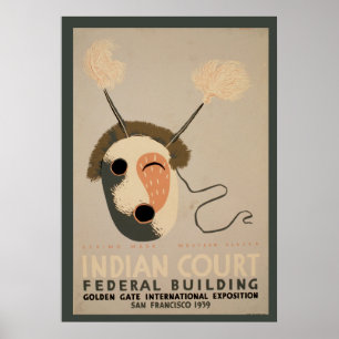 Poster Ouro Eskimo da máscara da construção federal
