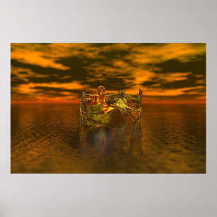 Póster Ouro Fantasy Angel