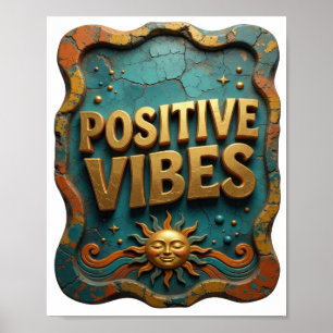 Poster Ouro Forte VIBRAÇÕES POSITIVAS