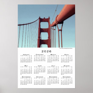 Poster Ouro Gate Bridge San Francisco 2026 Calendar