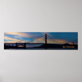 Poster Ouro Gate Bridge Sunset Panorama