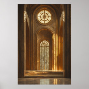 Poster Ouro Grandeur: Um corredor majestoso