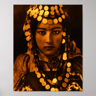 Poster Ouro Magrebe Ouled Naïl Berber Rapariga Mulher do 