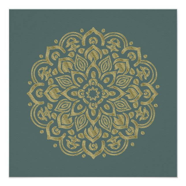 Póster Ouro Mandala - Poster (Frente)