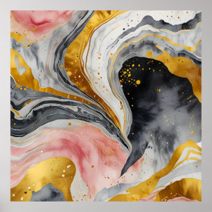 Poster Ouro Marble Whirls