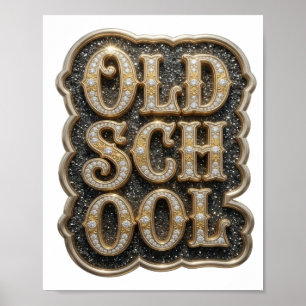 Poster Ouro Marcante Design Personalizado OLD SCHOOL